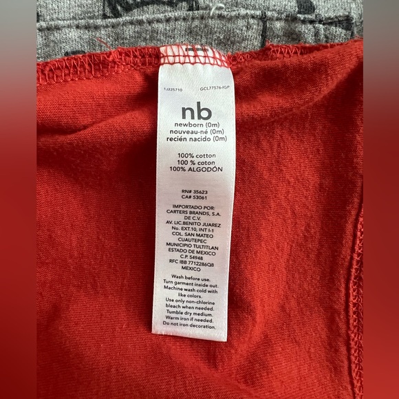 EUC Carter's 2-Piece Lion Print Tee & Overall Set - Gray/Burnt Orange - Newborn - Picture 10 of 16